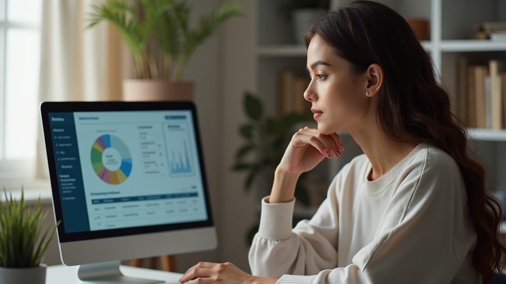 Создатель контента анализирует финансовую панель